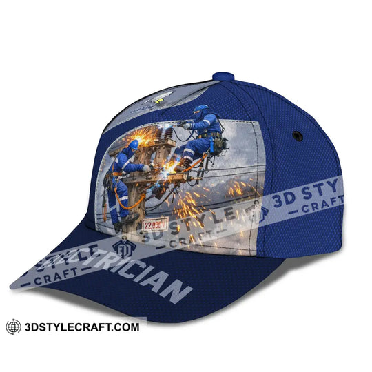 Personalized Cap, Customized Electrician Classic Cap style option 4