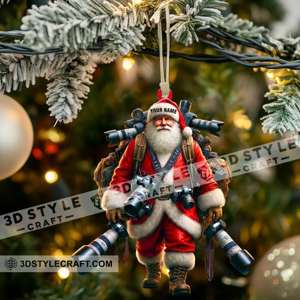 Photographer Santa Home Decor Christmas Ornament Personalized