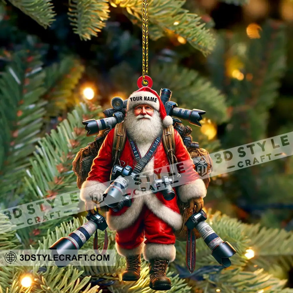 Photographer Santa Home Decor Christmas Ornament Personalized