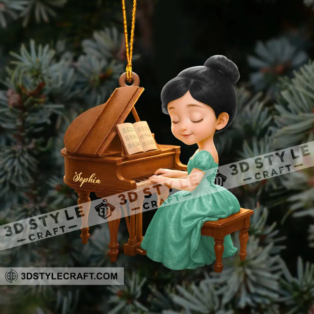 Piano Girl Home Decor Christmas Ornament Personalized Ornament Ornament