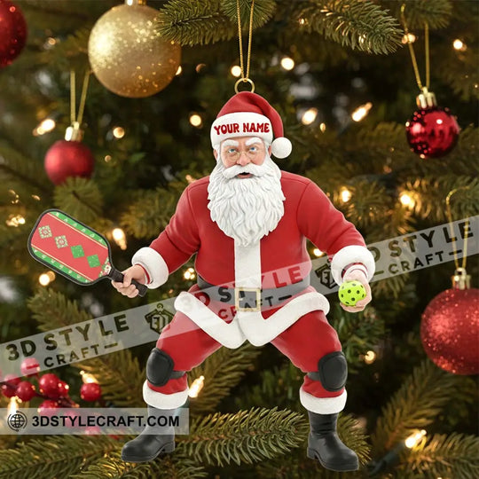 Pickle Ball Santa, Home Decor, Christmas Ornament, Personalized Ornament style option 3