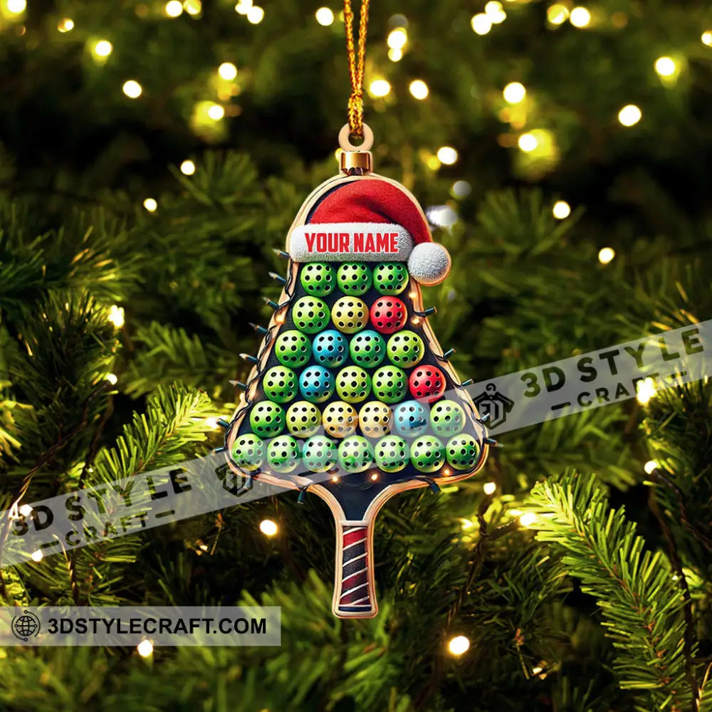 Pickleball Christmas Ornament Personalized