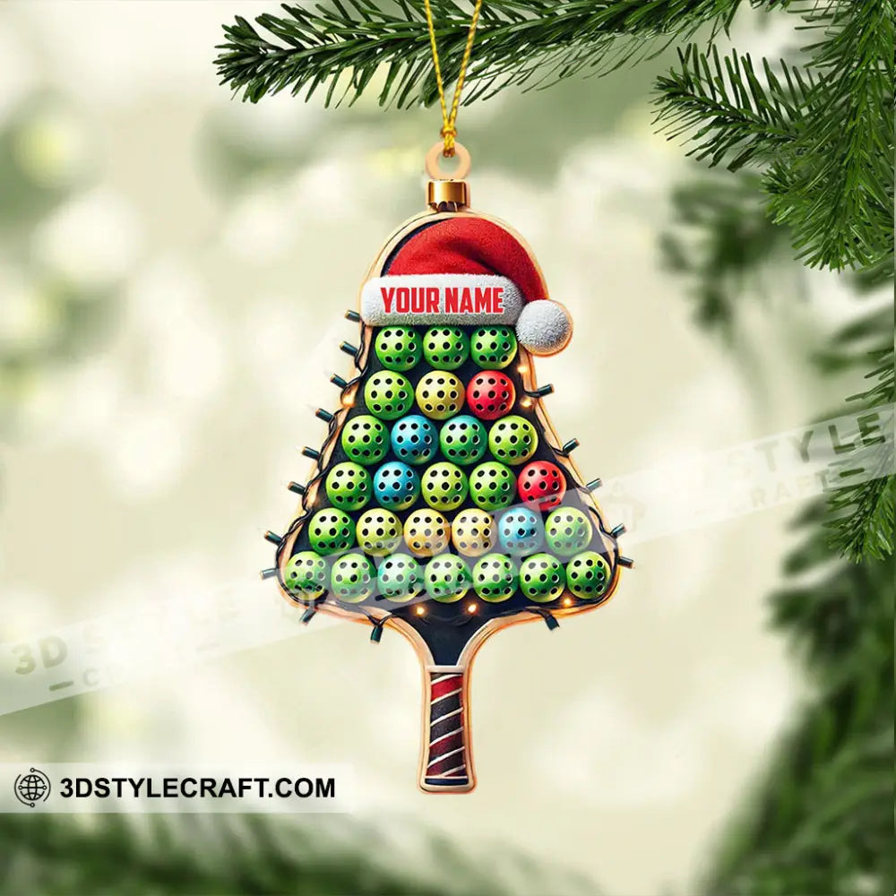 Pickleball Christmas Ornament Personalized