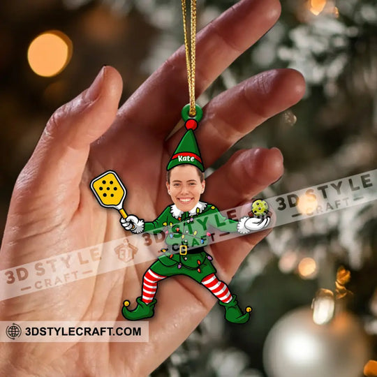 Pickleball ELF Christmas, Home Decor, Christmas Ornament, Personalized Ornament style option 2