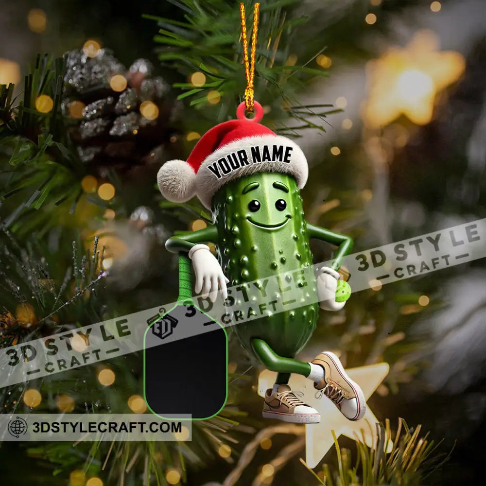 Pickleball Ornament Cucumber Christmas Personalized