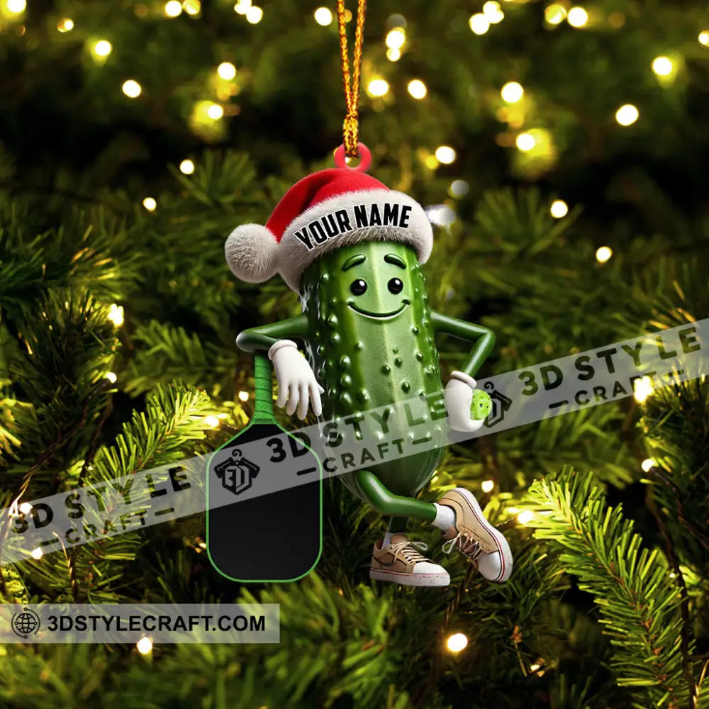 Pickleball Ornament Cucumber Christmas Personalized