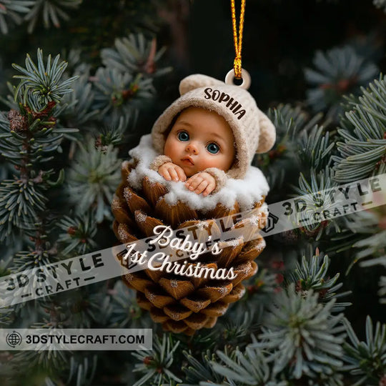 Pine Cones Baby Home Decor, Christmas Ornament, Personalized Ornament style option 3