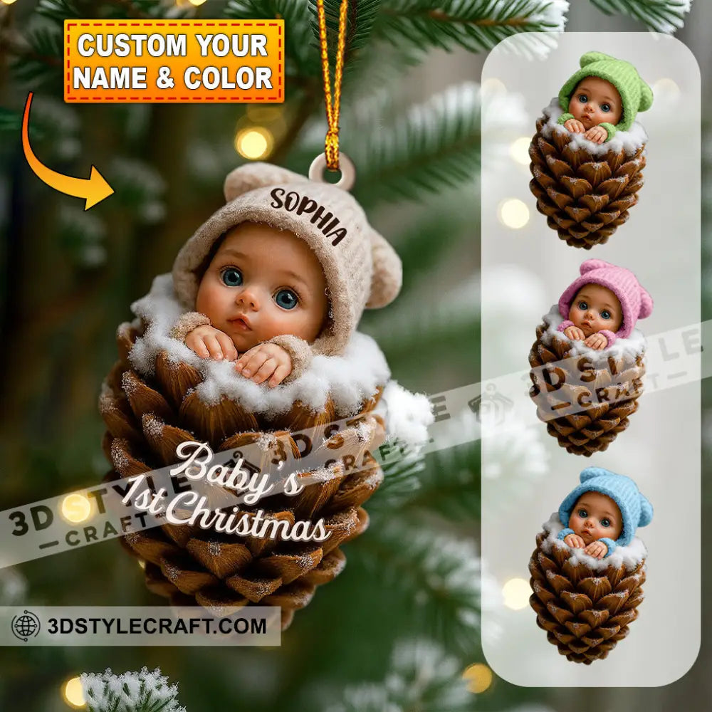 Pine Cones Baby Home Decor Christmas Ornament Personalized Ornament 3.54’’ / 1 Ornament Ornament