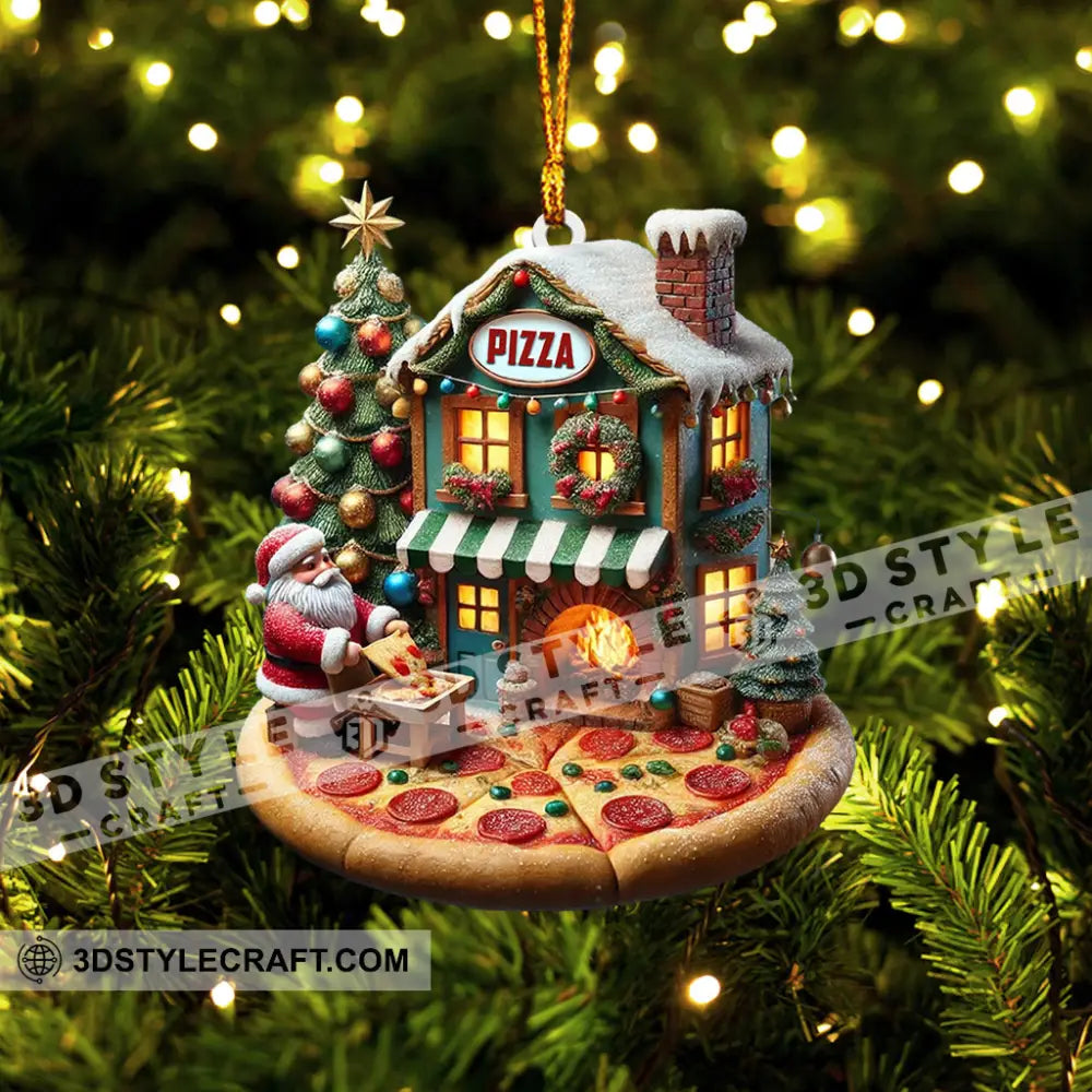 Pizza Santa Home Decor Christmas Ornament Personalized