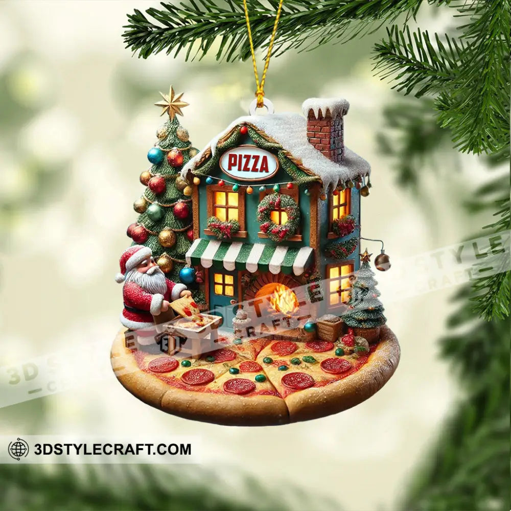 Pizza Santa Home Decor Christmas Ornament Personalized