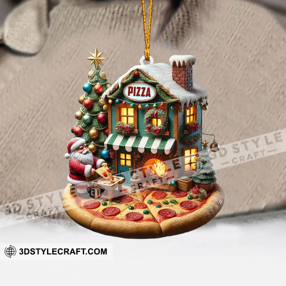 Pizza Santa Home Decor Christmas Ornament Personalized