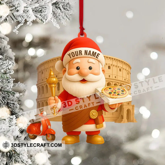Pizza Santa Home Decor, Christmas Ornament, Personalized Ornament style option 4