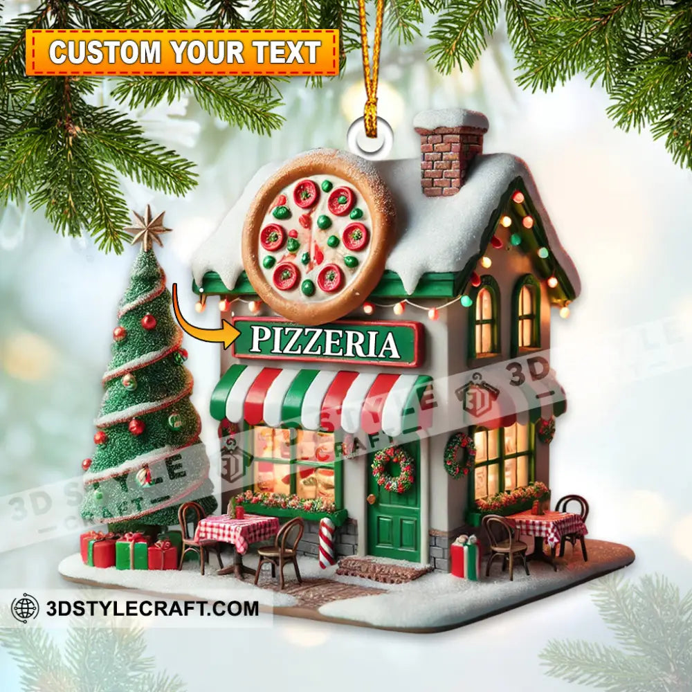 Pizzeria Home Decor Christmas Ornament Personalized 3.54’’ / 1