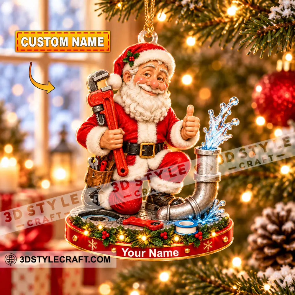 Plumber Home Decor Christmas Ornament Personalized Ornament - 3.54’’ / 1 Ornament - Ornament