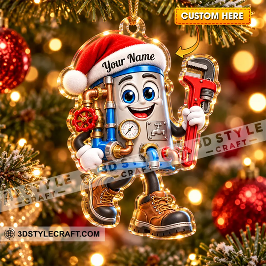 Plumber Home Decor, Christmas Ornament, Personalized Ornament style option 1