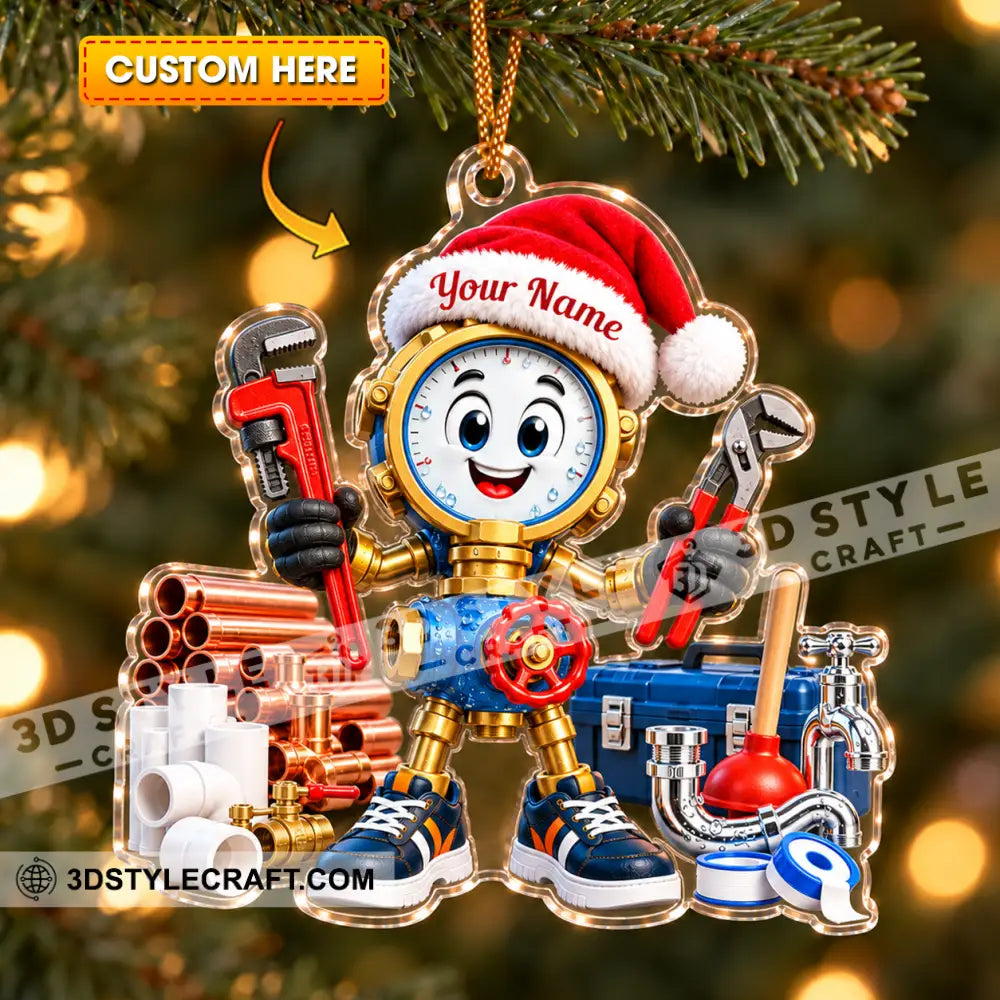 Plumber Home Decor Christmas Ornament Personalized Ornament - 3.54’’ / 1 Ornament - Ornament