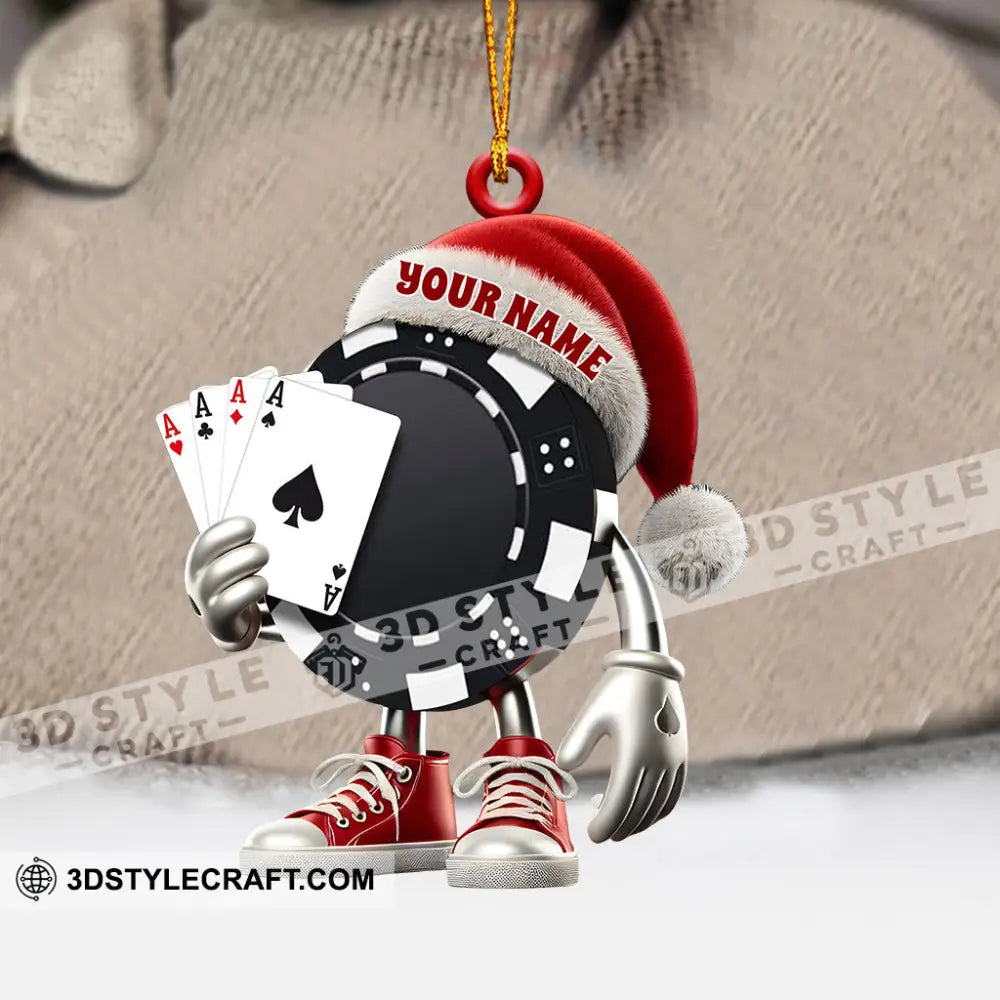 Poker Casino Christmas Ornament Personalized