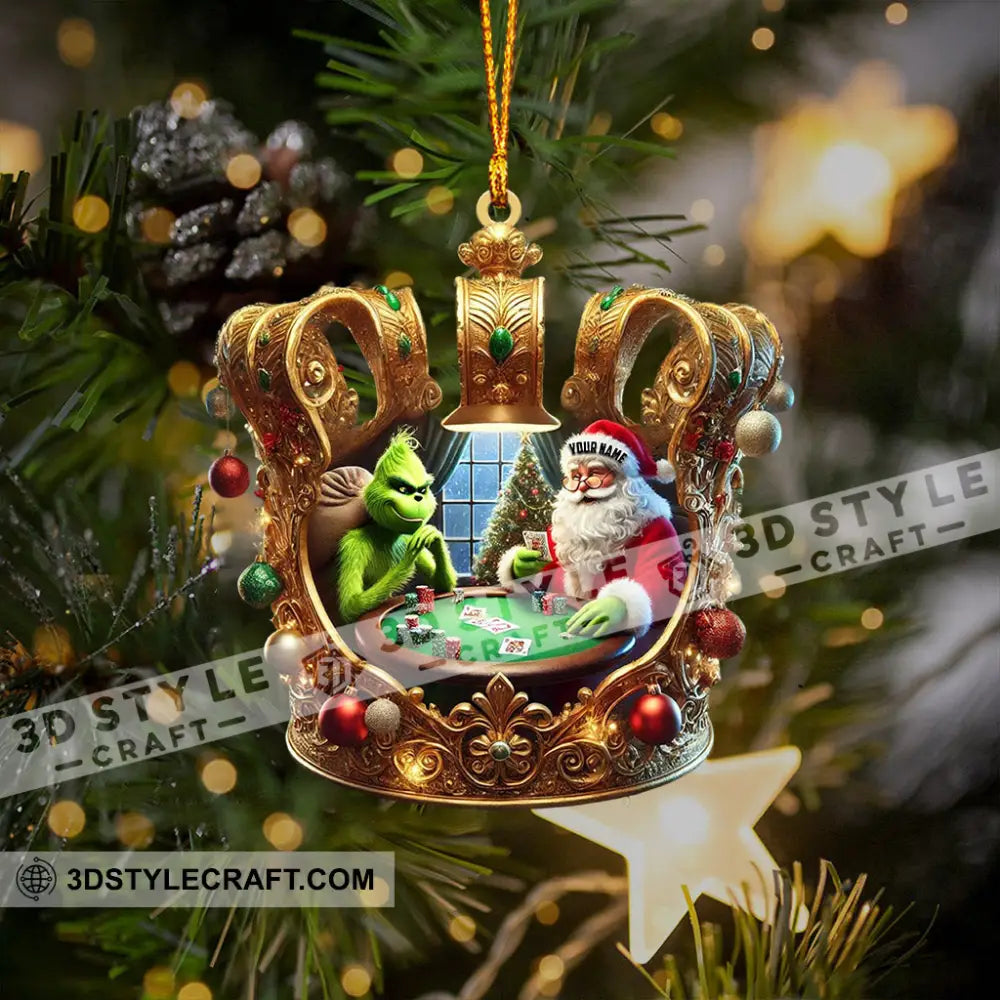 Poker King Santa Home Decor Christmas Ornament Personalized