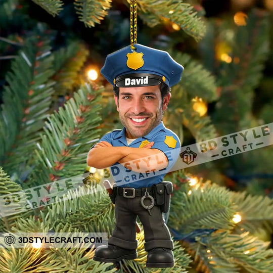 Police Home Decor, Christmas Ornament, Personalized Ornament style option 4