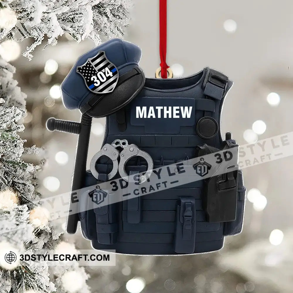 Police Home Decor Christmas Ornament Personalized Ornament Ornament