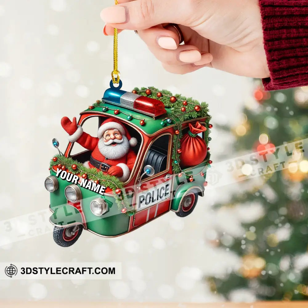 Police Santa Home Decor Christmas Ornament Personalized