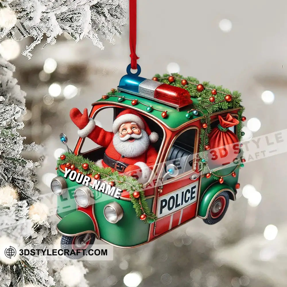 Police Santa Home Decor Christmas Ornament Personalized