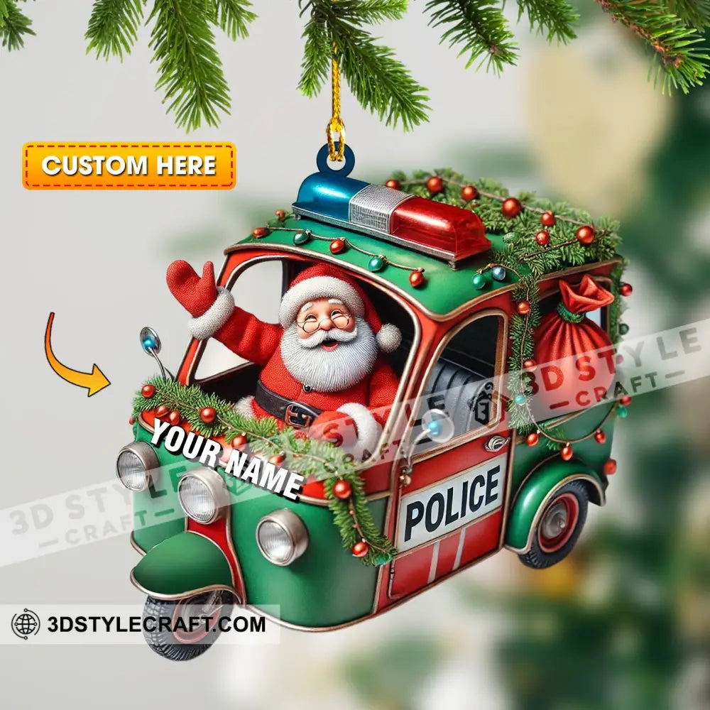 Police Santa Home Decor Christmas Ornament Personalized 3.54’’ / 1