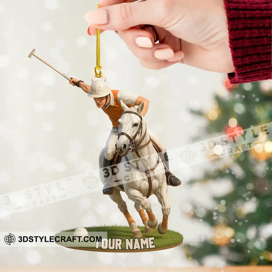 Polo Player On Horse Home Decor, Christmas Ornament, Personalized Ornament style option 2