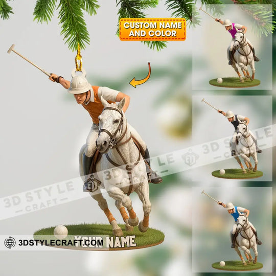 Polo Player On Horse Home Decor, Christmas Ornament, Personalized Ornament style option 1