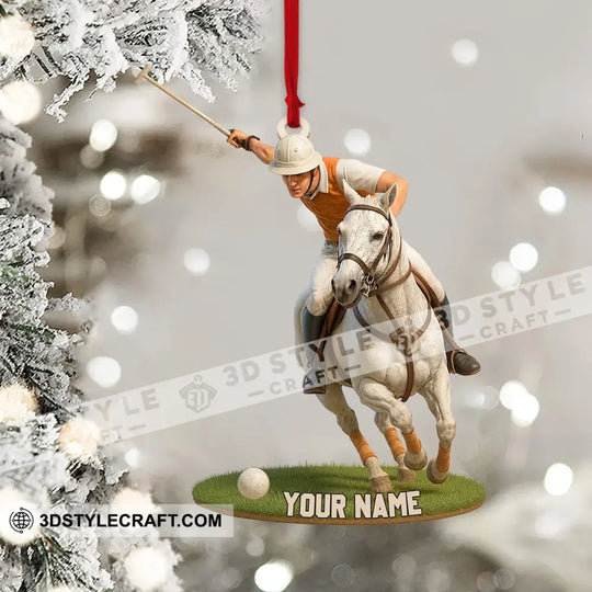 Polo Player On Horse Home Decor, Christmas Ornament, Personalized Ornament style option 4