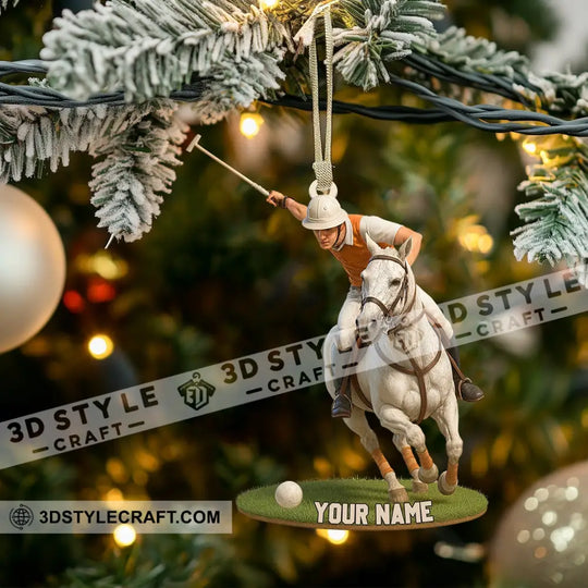 Polo Player On Horse Home Decor, Christmas Ornament, Personalized Ornament style option 3