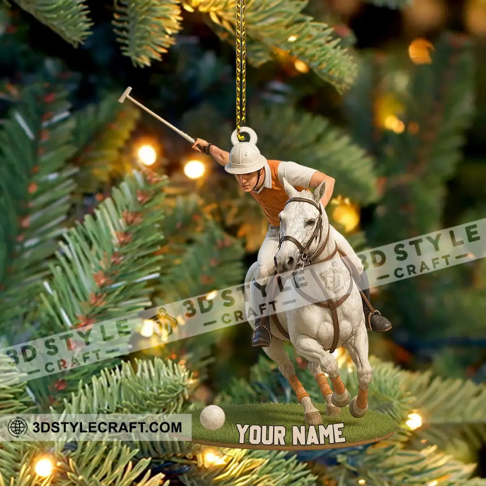 Polo Player On Horse Home Decor Christmas Ornament Personalized Ornament Ornament