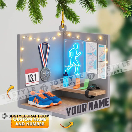 Running, Home Decor, Christmas Ornament, Personalized Ornament style option 1