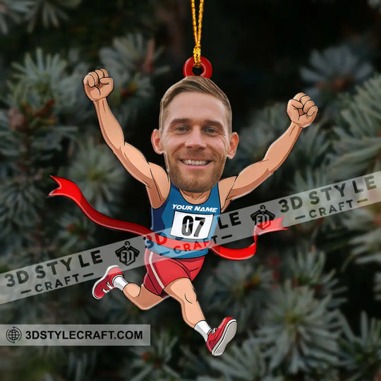 Running Lover, Home Decor, Christmas Ornament, Personalized Ornament style option 3