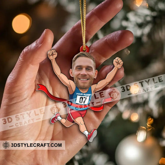 Running Lover, Home Decor, Christmas Ornament, Personalized Ornament style option 2