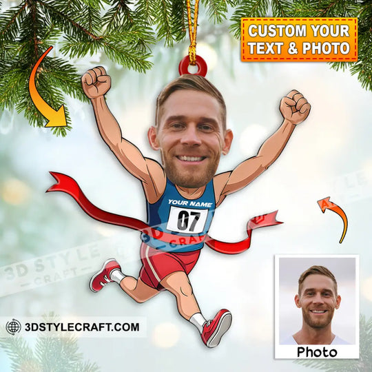 Running Lover, Home Decor, Christmas Ornament, Personalized Ornament style option 1