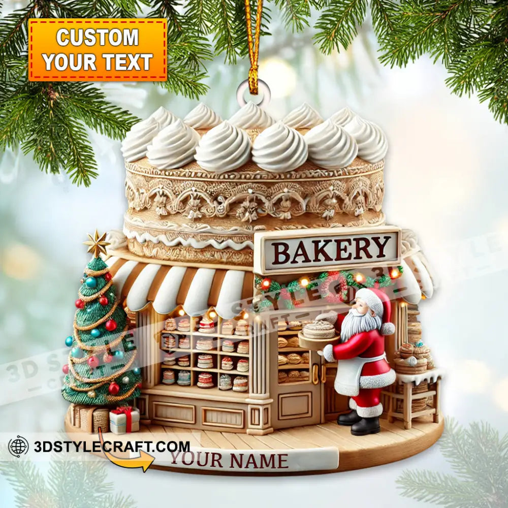 Santa Bakery Christmas Ornament Personalized 3.54’’ / 1