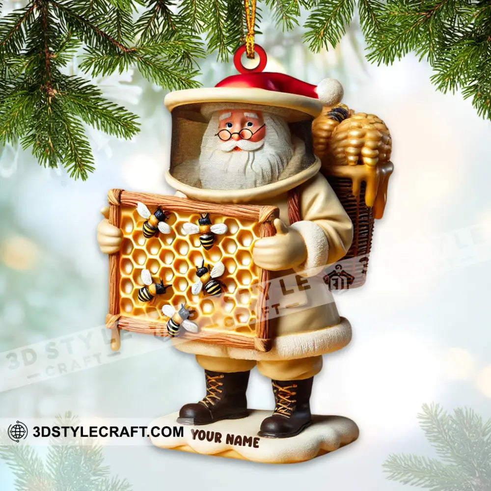 Santa Beekeeper Christmas Ornament Personalized