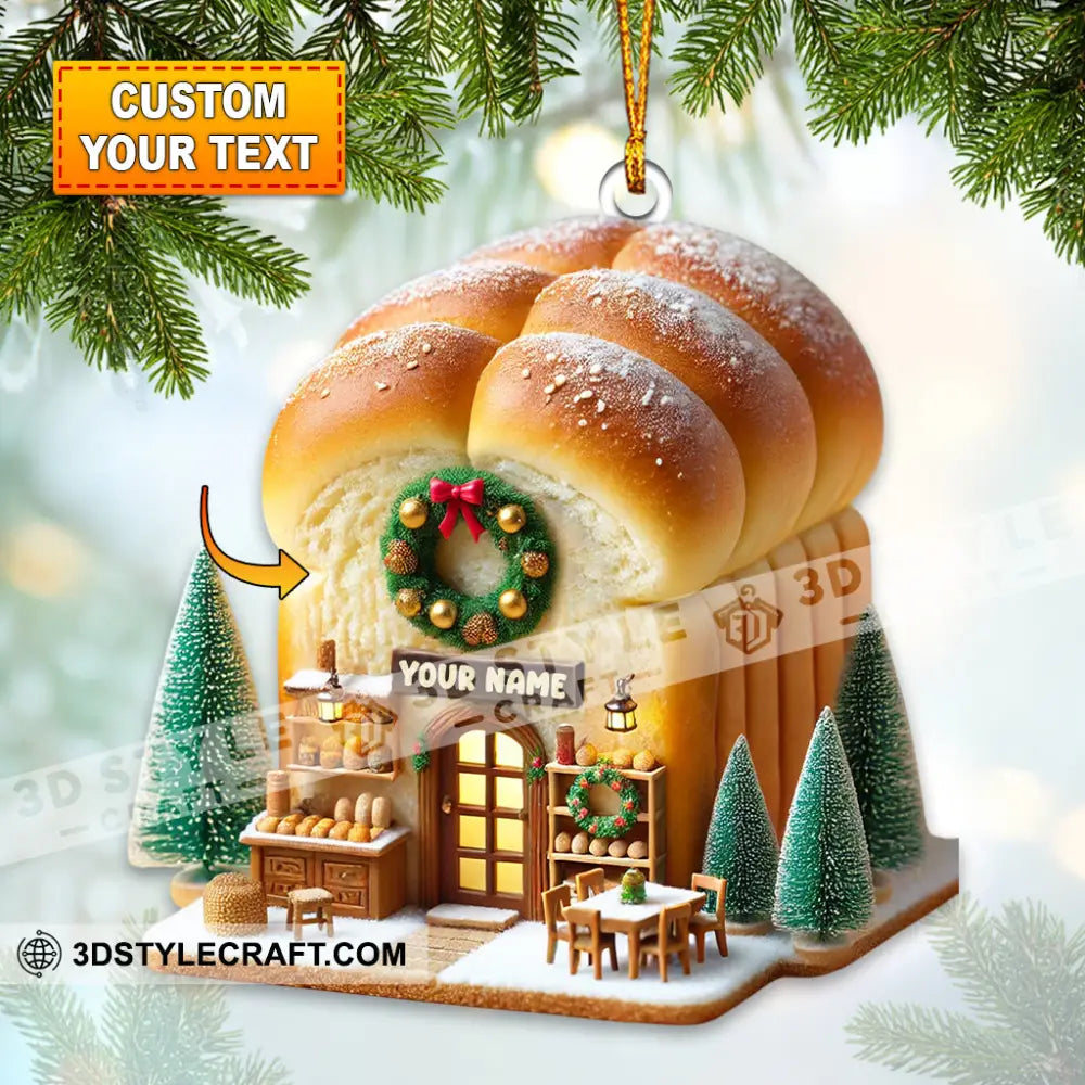 Santa Bread Shop Home Decor Christmas Ornament Personalized 3.54’’ / 1