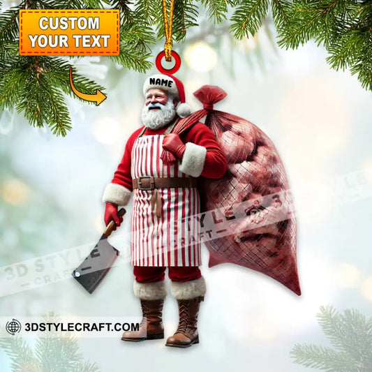 Santa Butcher Christmas Home Decor Ornament Personalized 3.54’’ / 1