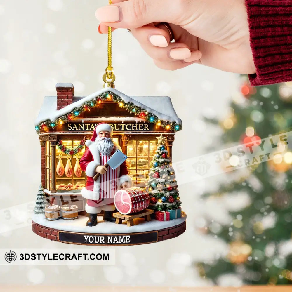 Santa Butcher House Home Decor Christmas Ornament Personalized