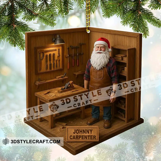 Santa Carpenter Home Decor, Christmas Ornament, Personalized Ornament style option 2