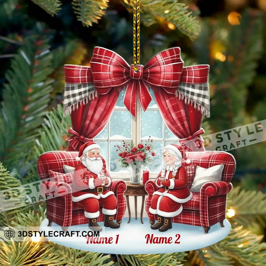 Santa Couple Christmas Home Decor, Christmas Ornament, Personalized Ornament style option 4