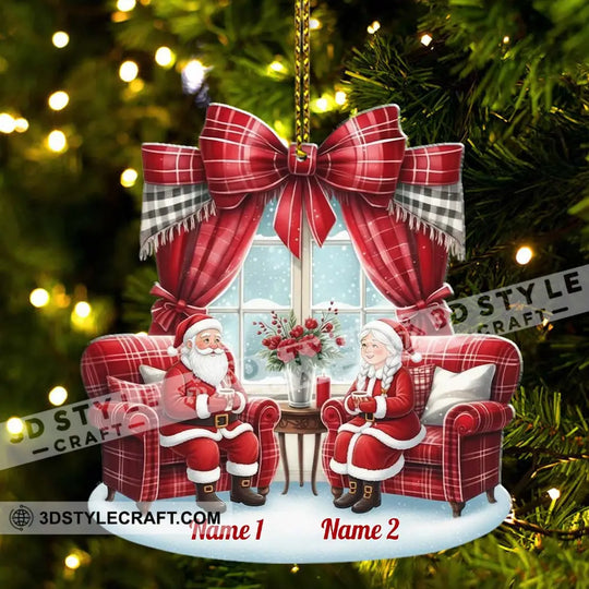 Santa Couple Christmas Home Decor, Christmas Ornament, Personalized Ornament style option 3