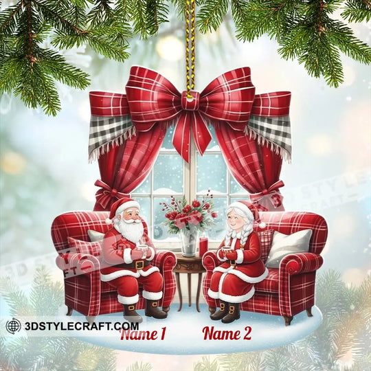 Santa Couple Christmas Home Decor, Christmas Ornament, Personalized Ornament style option 2
