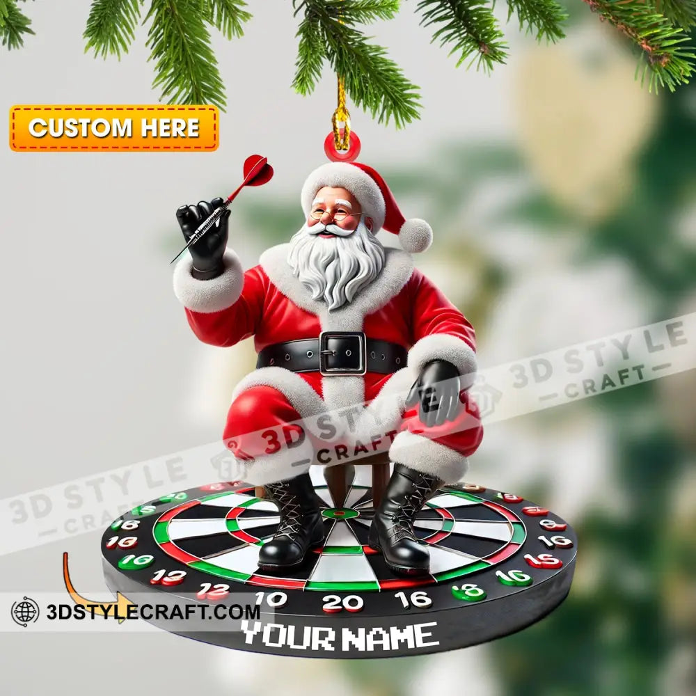 Santa Darts Christmas Ornament Personalized 3.54’’ / 1