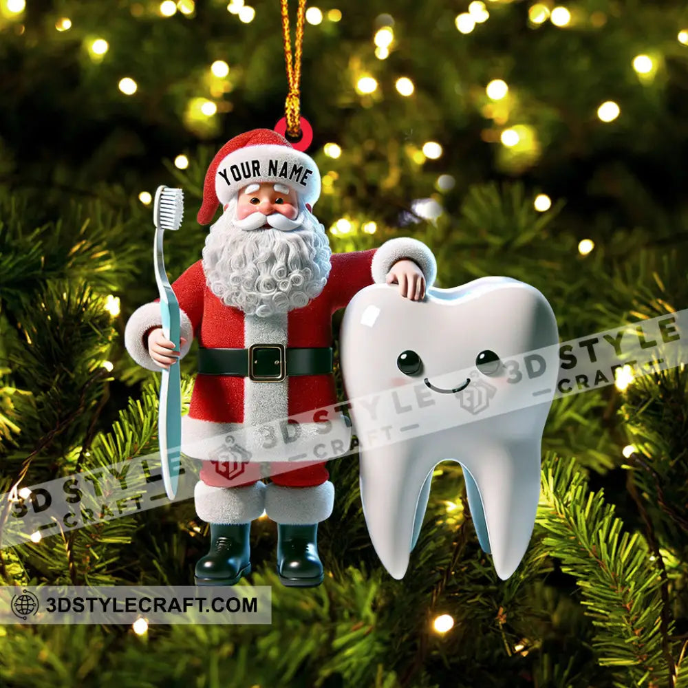 Santa Dentist Christmas Home Decor Ornament Personalized