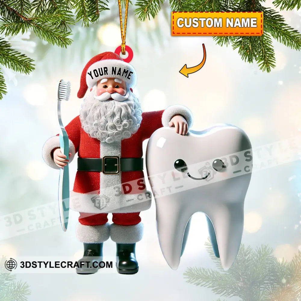 Santa Dentist Christmas Home Decor Ornament Personalized 3.54’’ / 1