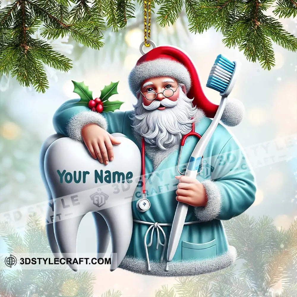 Santa Dentist Ornament Personalized