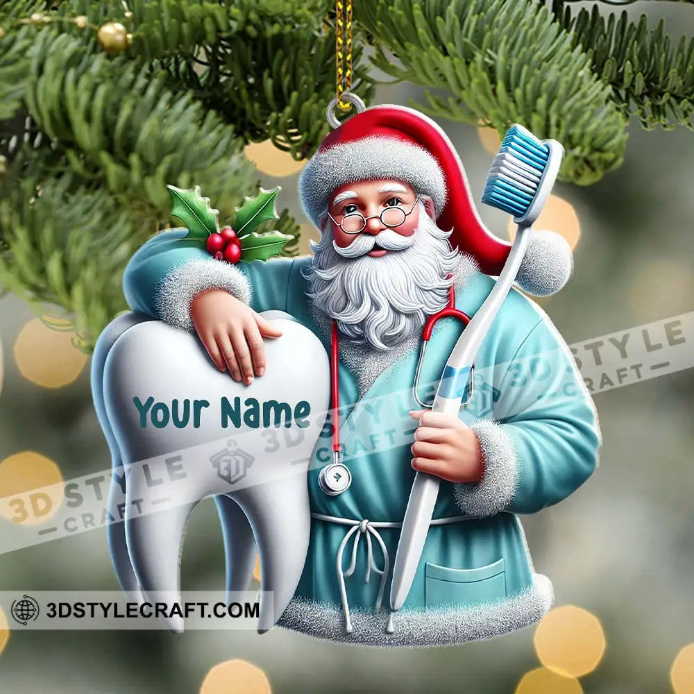 Santa Dentist Ornament Personalized